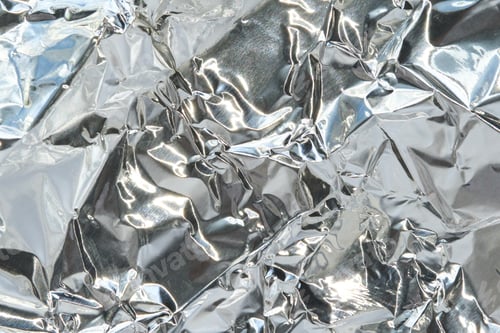 Preview: Detailed Crumpled Aluminum Foil Texture With Dense Folds And Bright Silver Highlights For Metallic