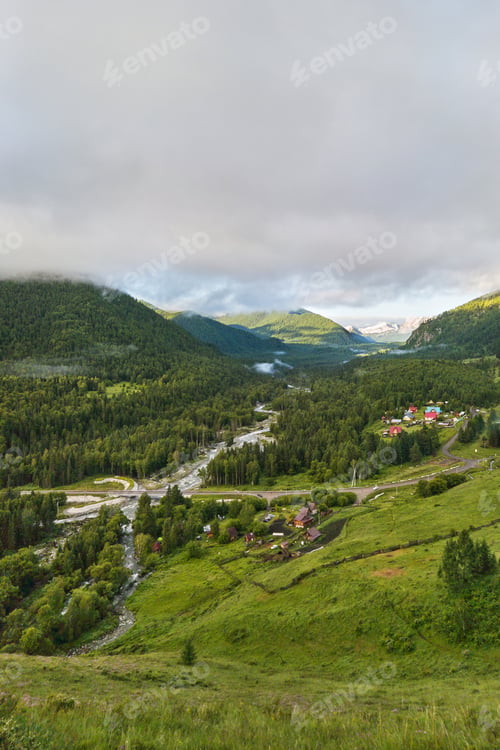 Preview: Vacation landscape. Russian Altai mountains. Multa region. Holiday at home
