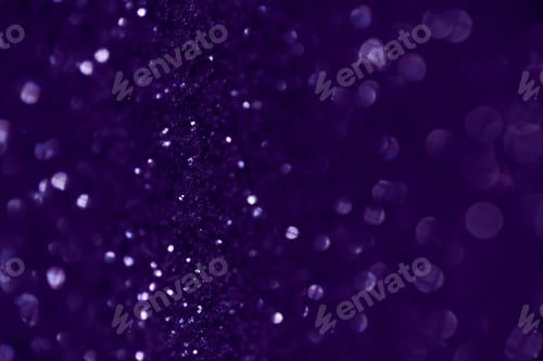 Preview: Purple Glitter Particles Aligned Along Central Textured Strip In Macro Close Up With Bokeh Circles