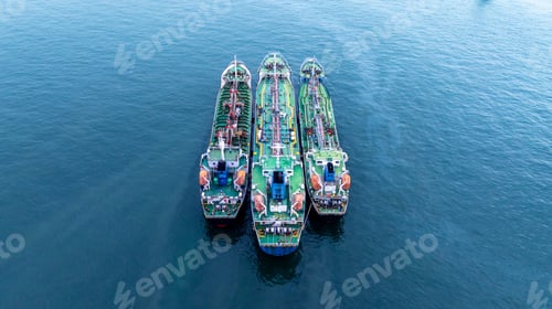 Preview: Aerial view oil and gas tanker ship freight shipping oil and gas, Global business freight shipping i