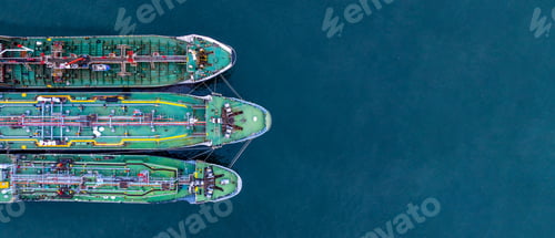 Preview: Aerial view oil and gas tanker ship freight shipping oil and gas, Global business freight shipping i