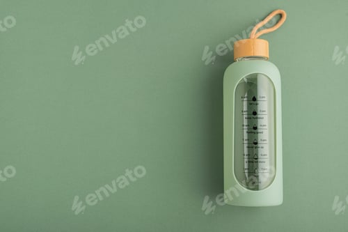Preview: Reusable glass water bottle tracking daily hydration