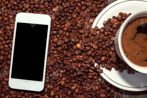 Preview: Coffee with smartphone