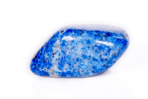 Preview: Macro mineral stone blue lapis lazuli (afghanistan) on white background