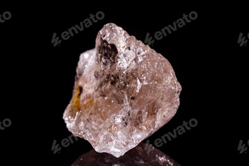 Preview: Macro mineral stone smoky quartz Rauch topaz on black background