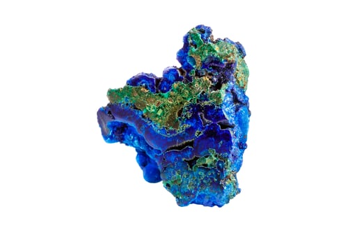 Preview: Azurite–Malachite Mineral Specimen on White Background