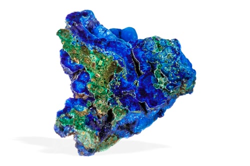 Preview: Natural Blue Azurite with Green Malachite Crystal Cluster