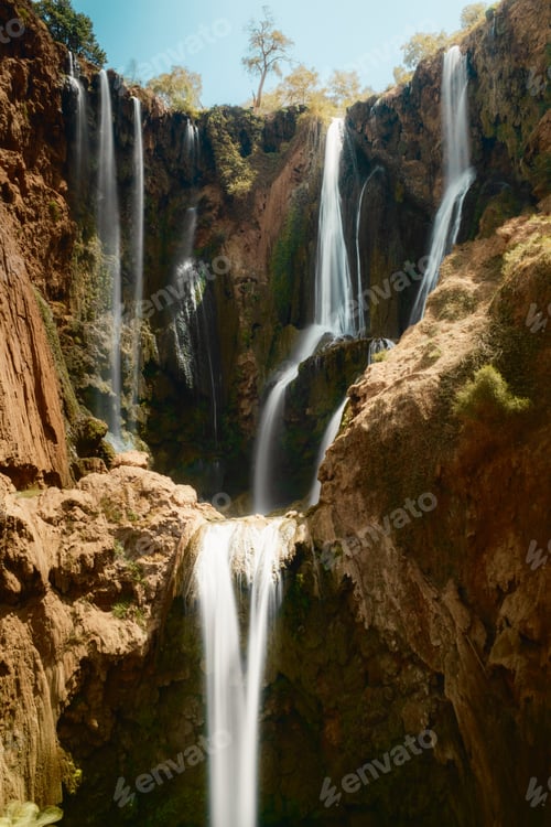 Preview: Rushing Waterfall Between Ancient Rock Formations