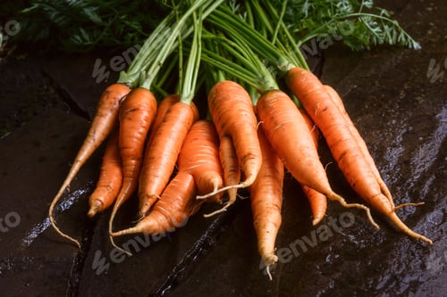 Preview: Fresh carrots with soil traces
