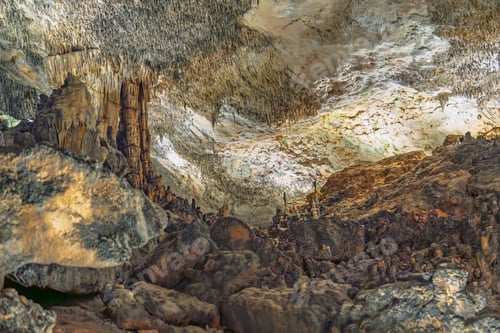 Preview: Stalactites and Stalagmites in Caves of Mallorca, Spain, Underground Geological Formations