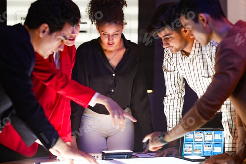 Preview: Lead designer presenting mobile application interface prototypes and front-end development layouts t