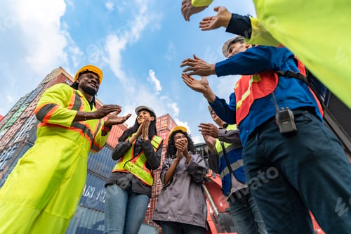 Preview: Successful diverse cybersecurity squad posing with confidence. Multiethnic developers and AI enginee