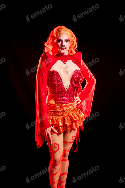 Preview: Drag Queen Performs in Studio With Black Backdrop During a Creative Session for Upcoming Show