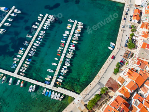 Preview: Aerial View Baska Krk Island Croatia Mediterranean Coast