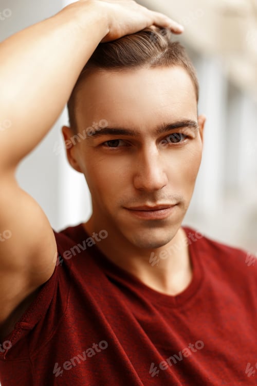 Preview: Beautiful male face. Portrait of a handsome man