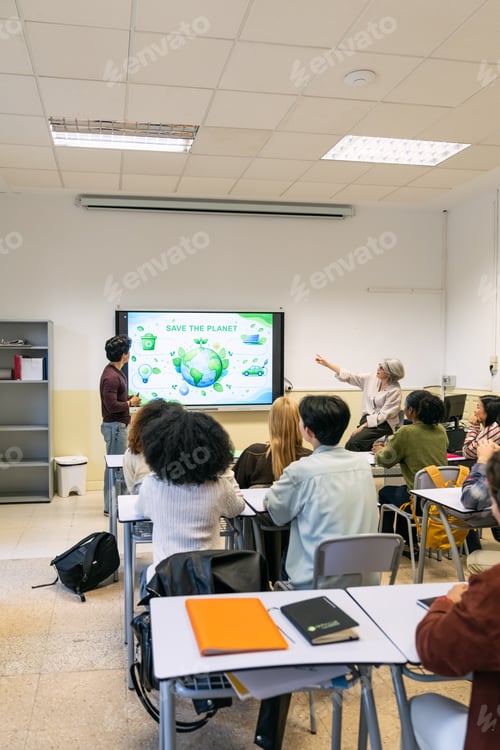 Preview: Students learning about environmental sustainability in classroom