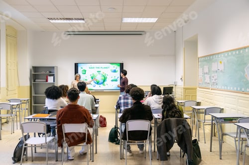 Preview: Students learning about environmental sustainability in classroom