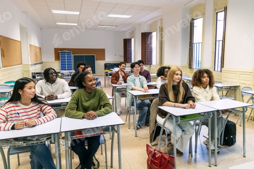 Preview: Diverse students learning in a university classroom