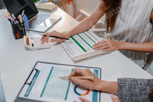 Preview: Business professionals reviewing financial reports, discussing budgets, analyzing performance data,