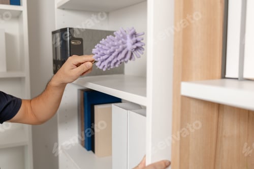 Preview: Professional workspace cleaning routine featuring laptop care, desk sanitizing, device maintenance a