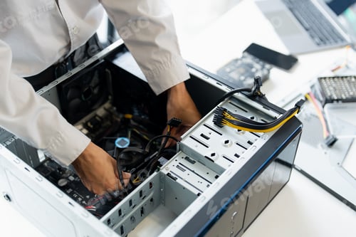 Preview: IT Engineer installing Hardware Equipment Development Facility Engineer Maintenance computer Mother