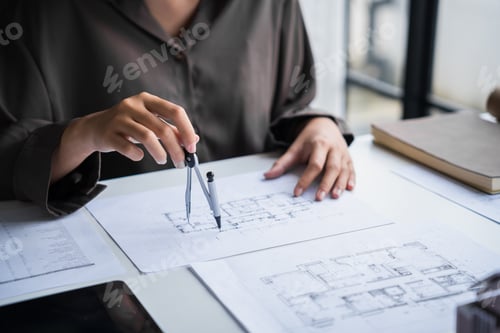Preview: Architecture drawing on architectural Creative project business architecture building construction I