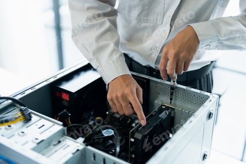 Preview: IT Engineer installing Hardware Equipment Development Facility Engineer Maintenance computer Mother
