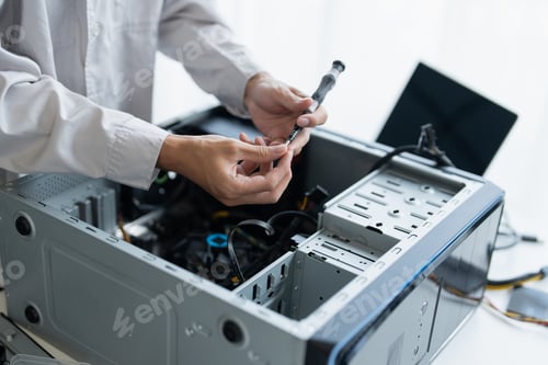 Preview: IT Engineer installing Hardware Equipment Development Facility Engineer Maintenance computer Mother