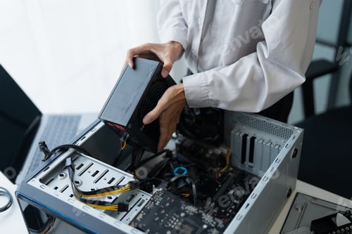 Preview: IT Engineer installing Hardware Equipment Development Facility Engineer Maintenance computer Mother
