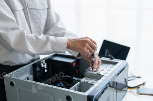 Preview: IT Engineer installing Hardware Equipment Development Facility Engineer Maintenance computer Mother