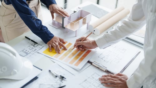 Preview: Architecture drawing on architectural Creative project business architecture building construction I