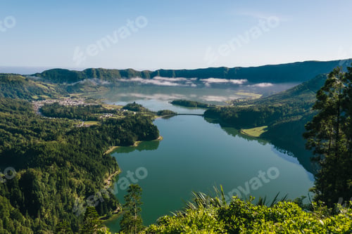 Preview: Sete cidades lakes and village panoramic view azores