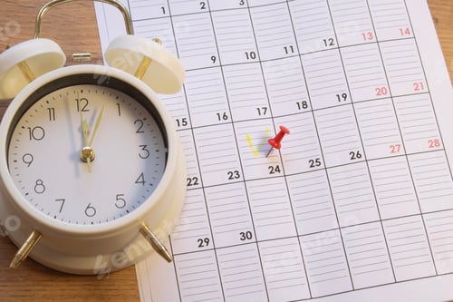 Preview: Planning, an Event or Activity is Marked in a Notebook With a Marker.