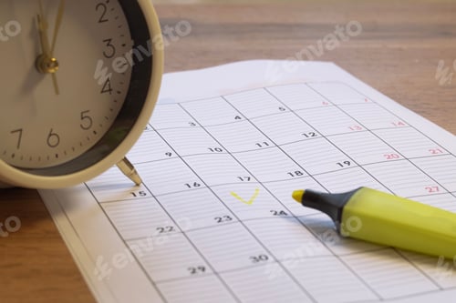 Preview: Planning, an Event or Activity is Marked in a Notebook With a Marker.