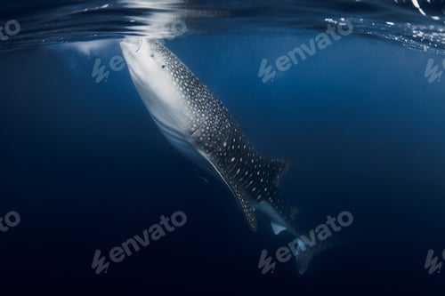 Preview: Whale shark feeding in blue sea, underwater wildlife scene