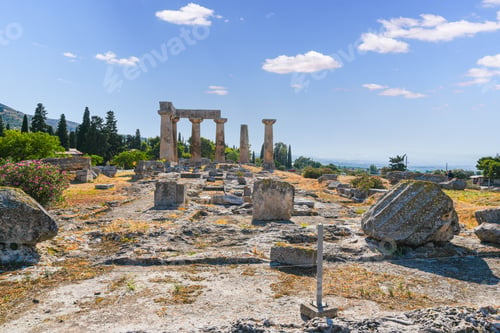 Preview: Ancient Corinth ruins with Temple of Apollo columns