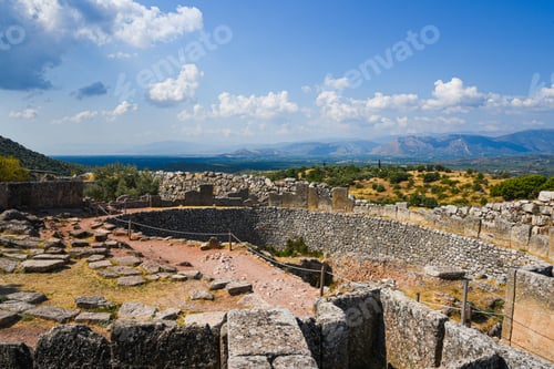 Preview: Mycenae archaeological site showing ancient ruins and landscape