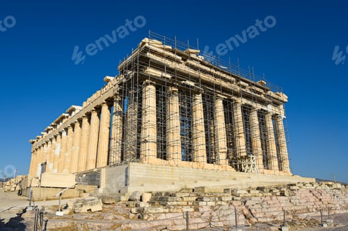 Preview: Parthenon temple undergoing restoration on Acropolis in Athens, Greece