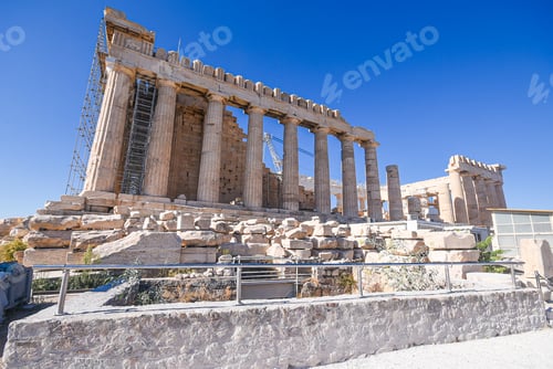 Preview: Parthenon temple ruins standing on Acropolis in Athens