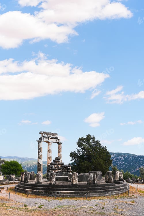 Preview: Tholos of Athena Pronaia ancient ruins in Delphi Greece