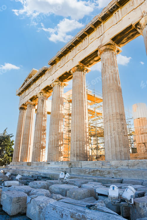 Preview: Parthenon columns on Acropolis in Athens Greece