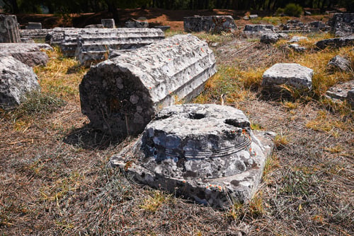 Preview: Ancient Greek ruins showing weathered fallen columns