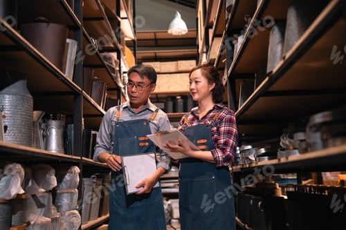 Preview: Warehouse storage aisle shelf worker