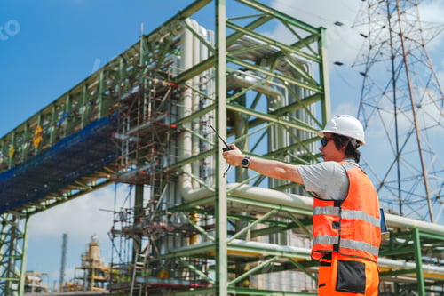 Preview: Engineer, construction, industrial, worker, pipeline, Engineer inspecting pipeline construction