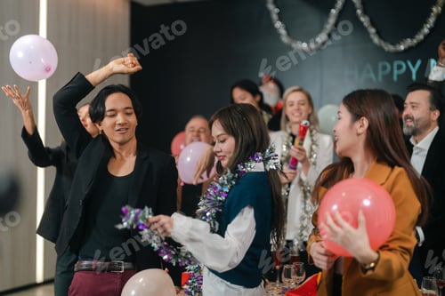 Preview: Party celebration, dancing, balloon, cheerful, group