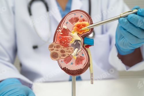 Preview: Kidney disease, Chronic kidney disease ckd, Doctor hold human model.