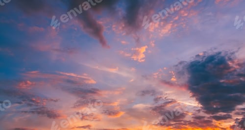Preview: Yellow Blue Sunrise Sky With Sunlight
