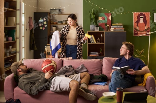 Preview: Girl Scolding College Roommates for Mess in Student Apartment