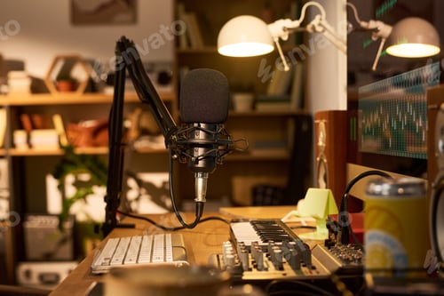 Preview: Podcast Studio Microphone Recording Audio Content for Digital Media