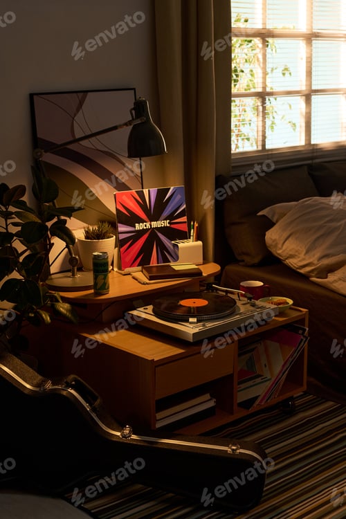 Preview: Home Music Listening Setup Showcasing Vinyl Record Lifestyle